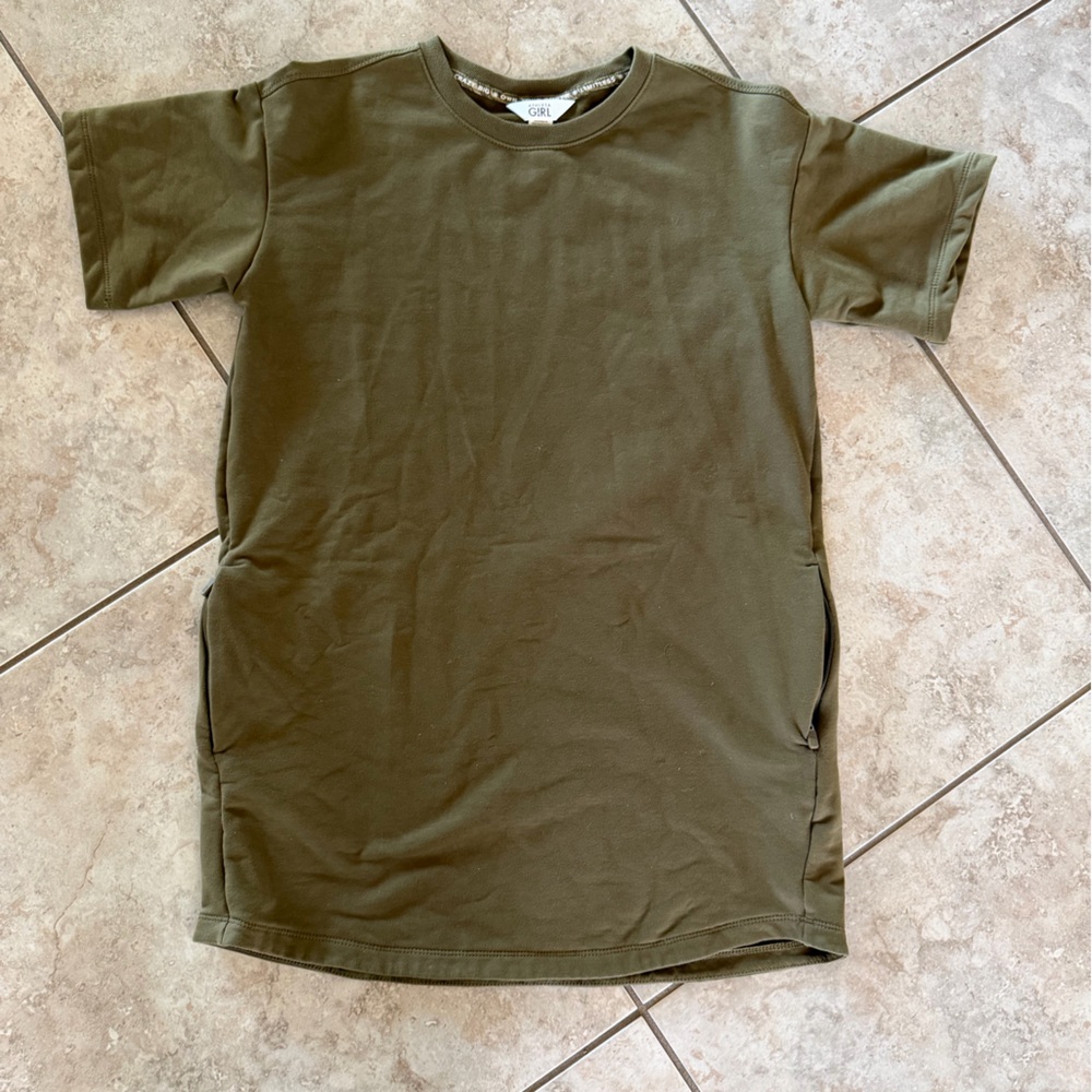 Athleta Olive Green Girls' Casual Tee Dress